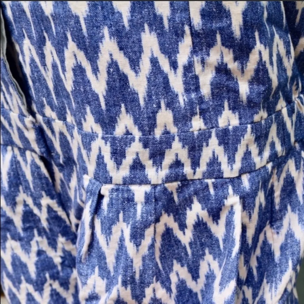 J. Crew Blue & White‎ Ikat Romper Size 2